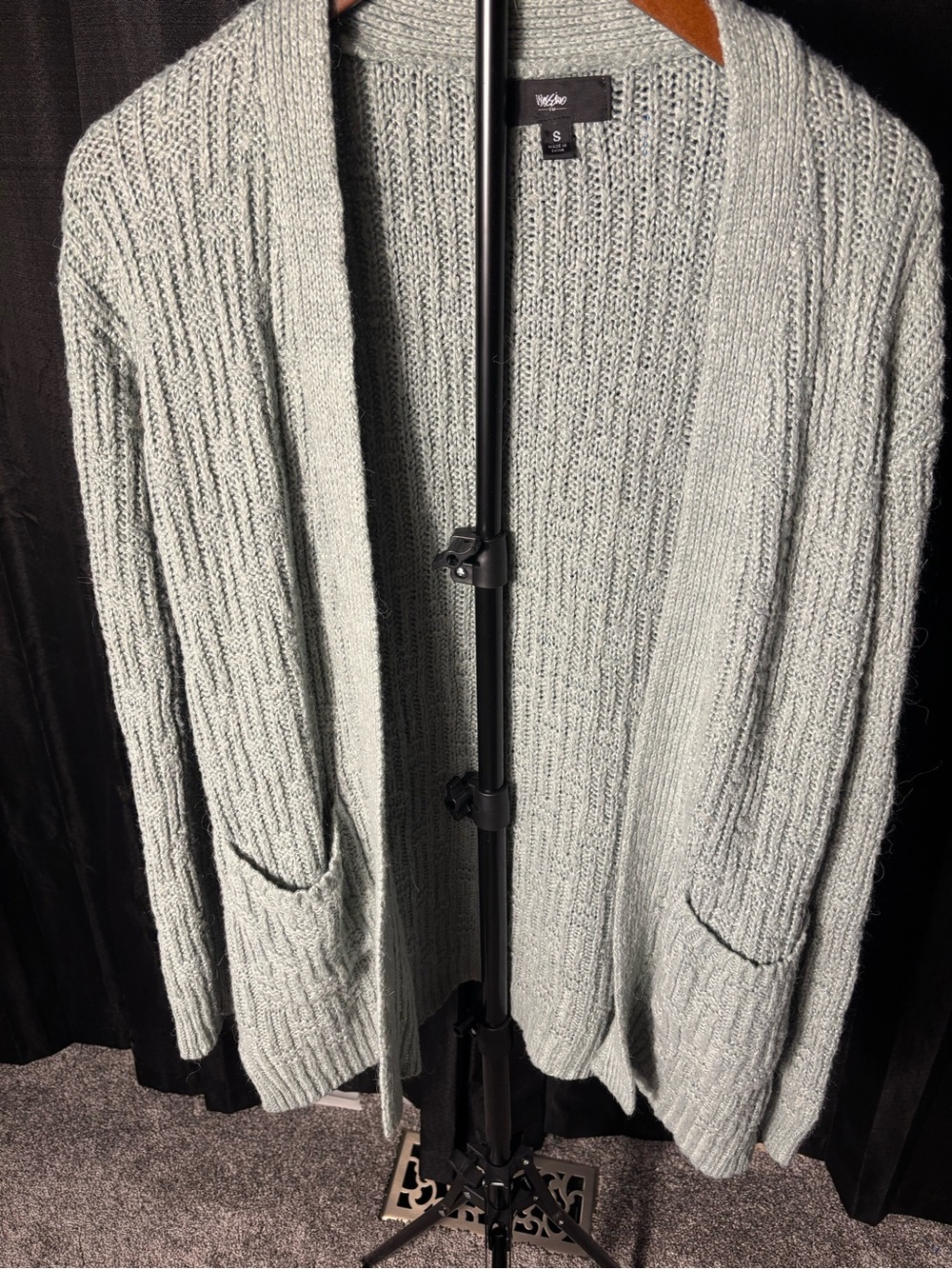 Mossimo Supply Co. Men's Open-Front Ribbed Cardigan in Light Sage Green